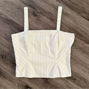 Worth Y2K cropped pinstripe top